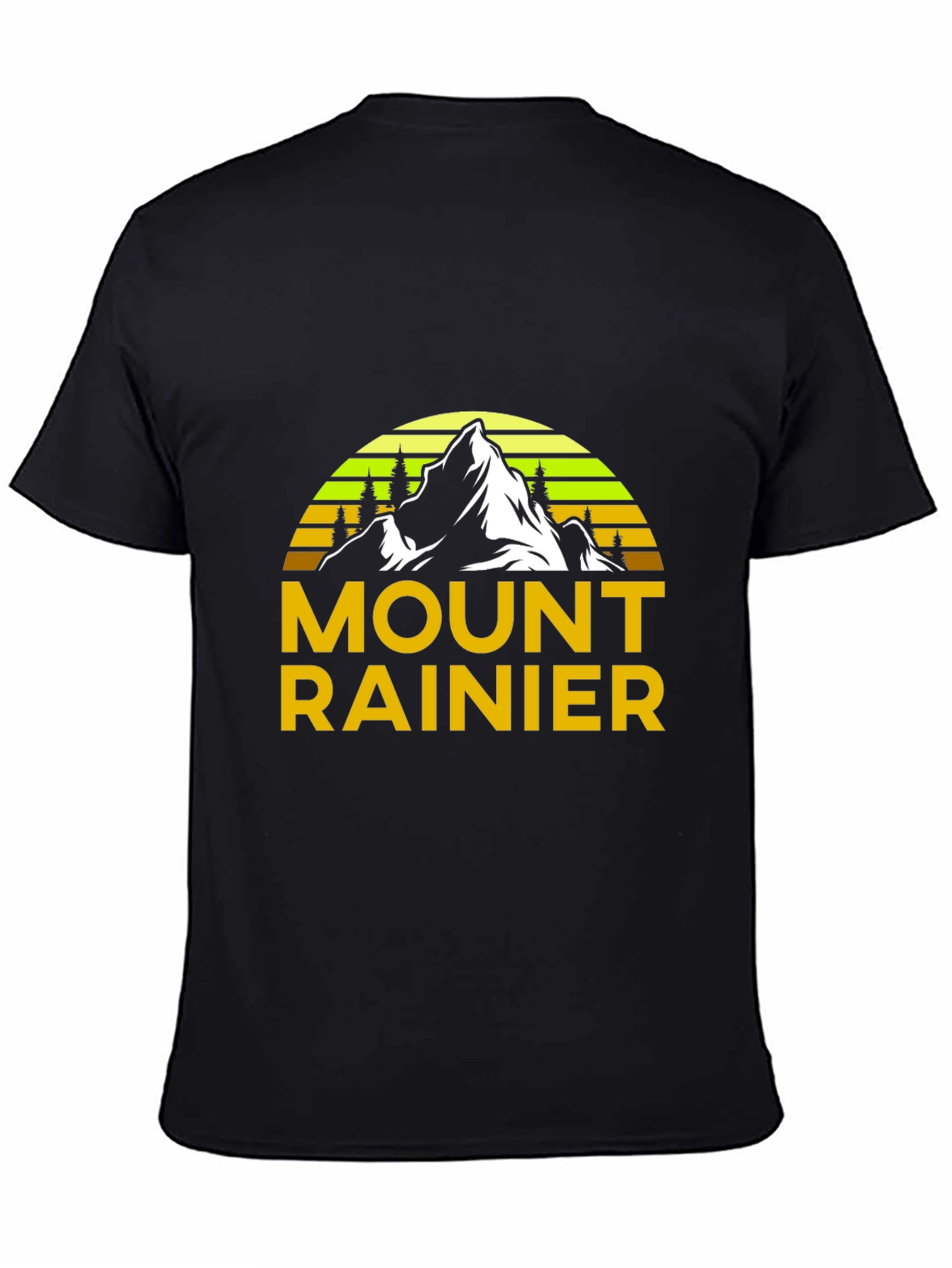 Mount Rainier Graphic Tee - Black Cotton Shirt