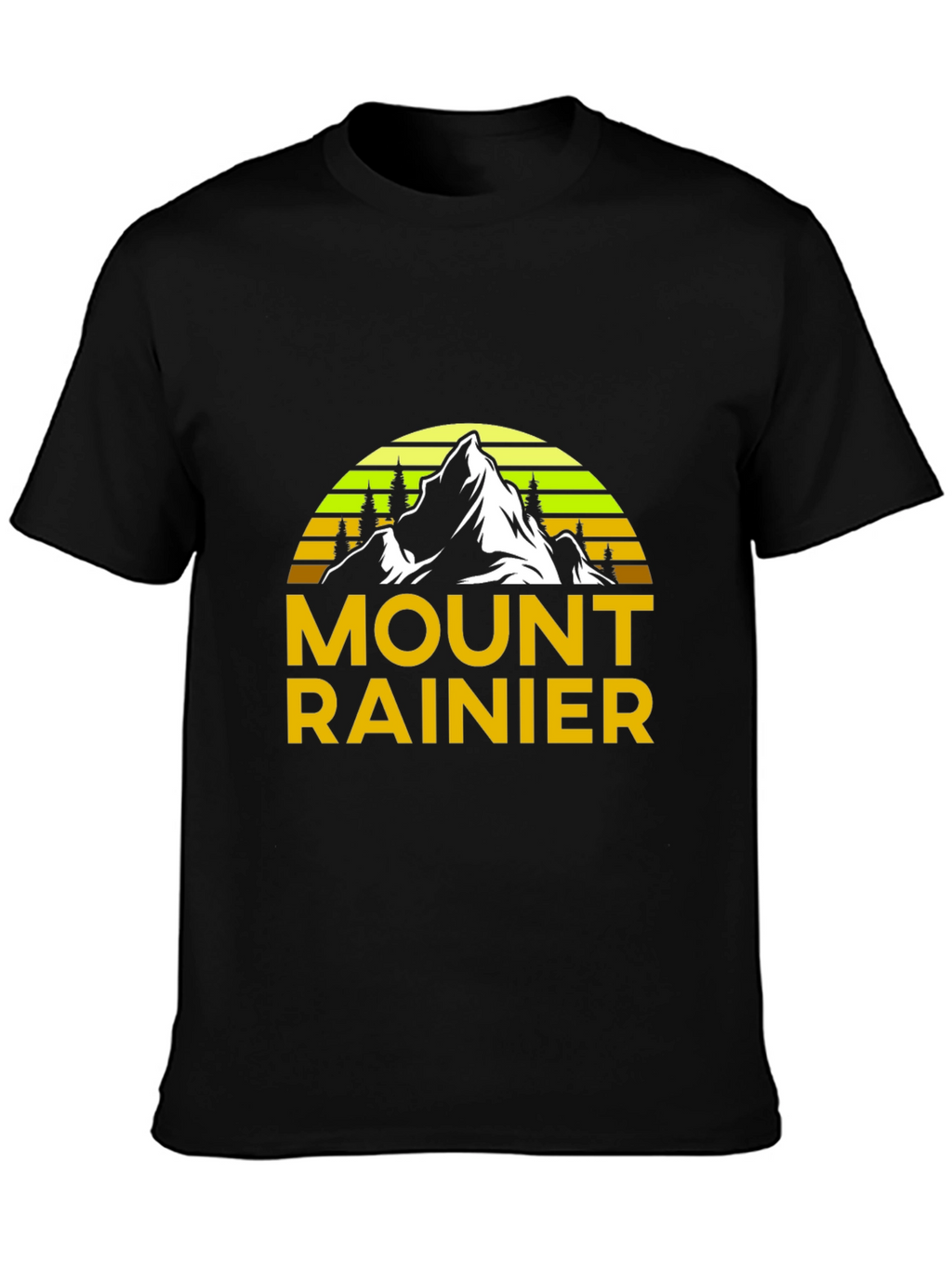 Mount Rainier Graphic Tee - Black Cotton Shirt