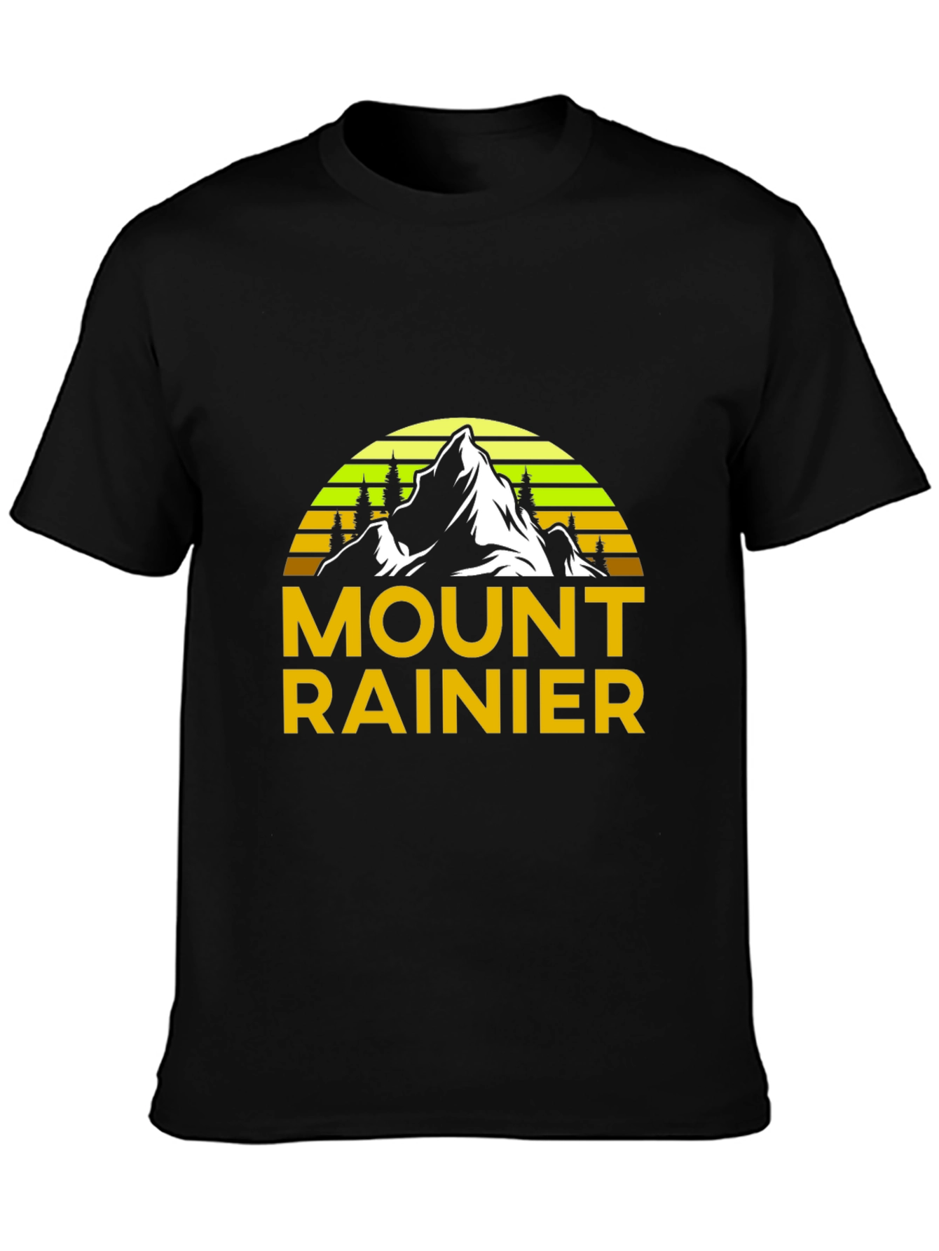 Mount Rainier Graphic Tee - Black Cotton Shirt