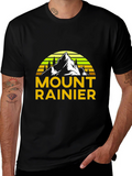 Mount Rainier Graphic Tee - Black Cotton Shirt