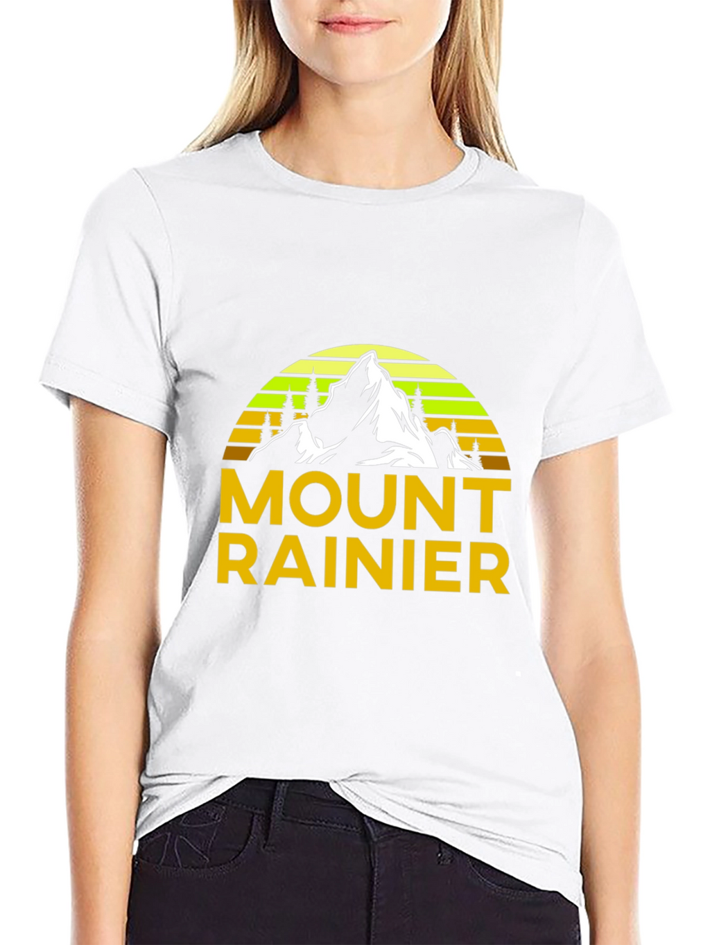 Mount Rainier Graphic Tee - Black Cotton Shirt