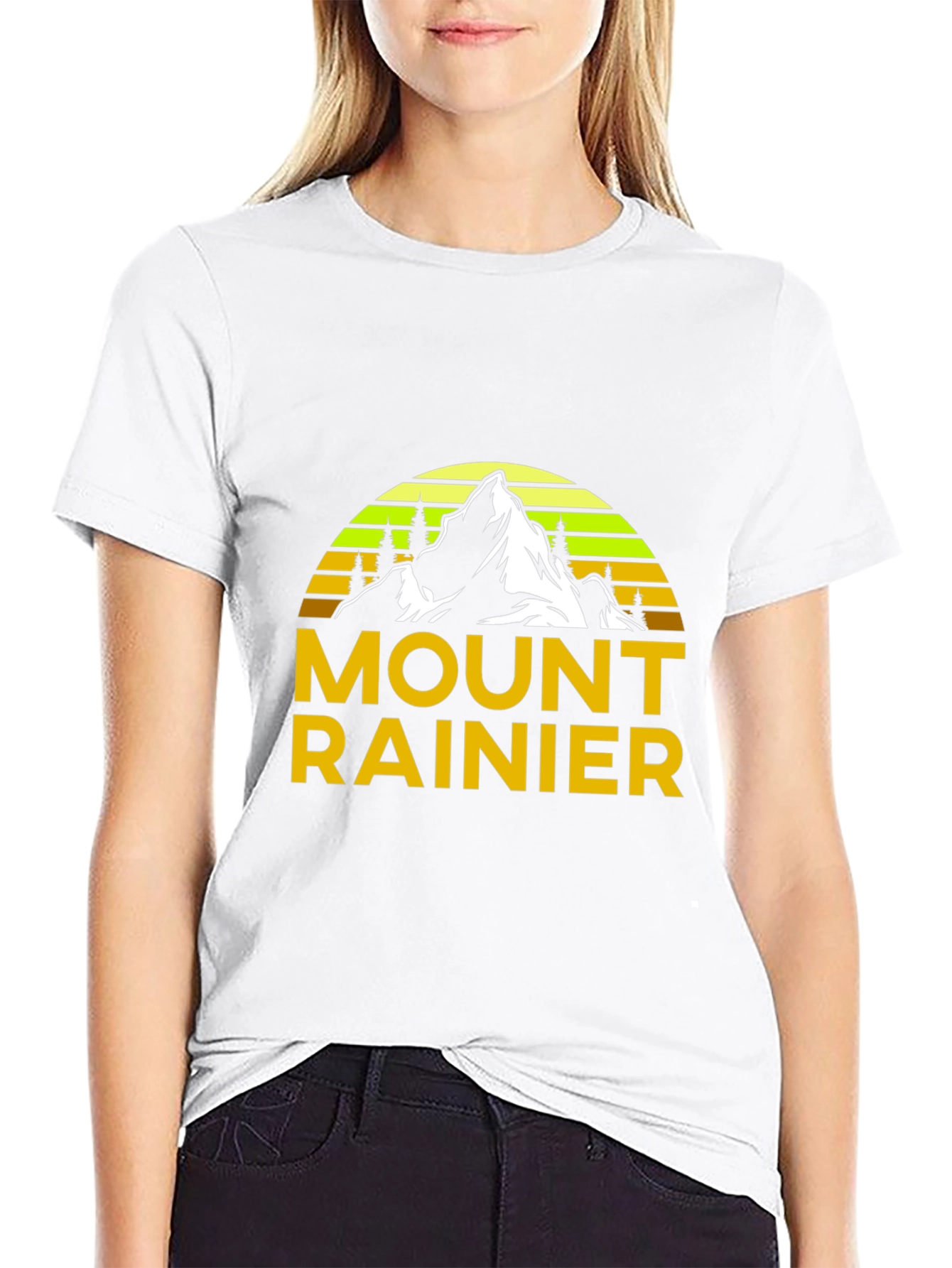 Mount Rainier Graphic Tee - Black Cotton Shirt