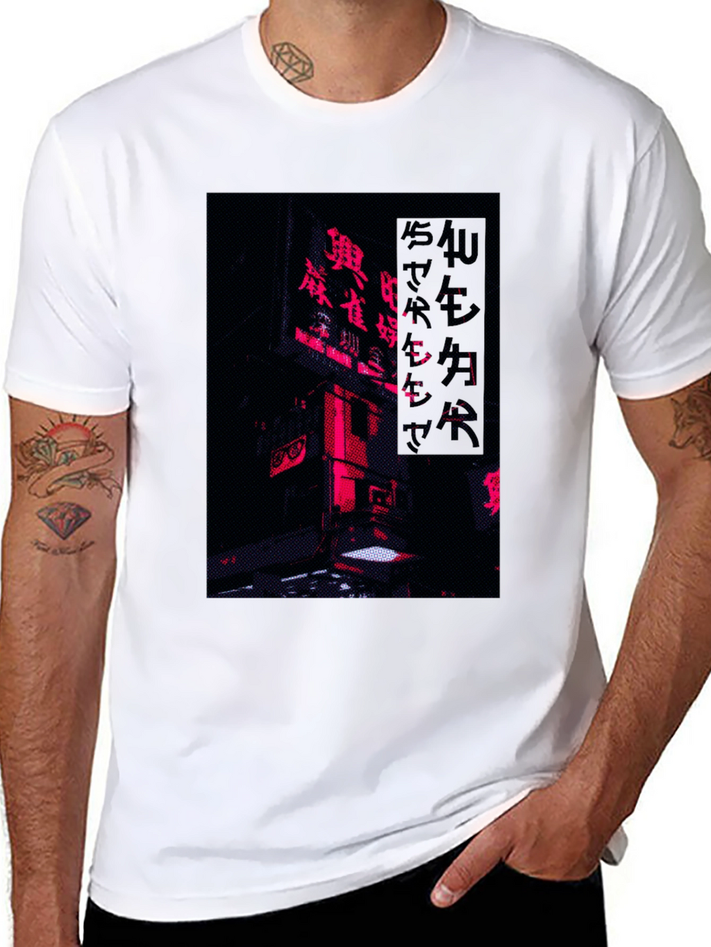 Cyberpunk Neon City T-Shirt