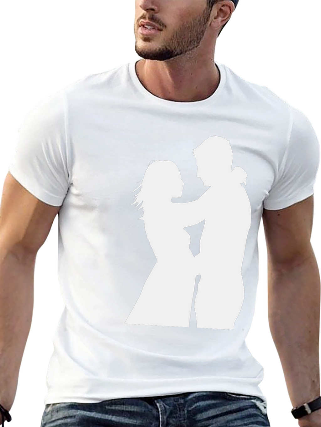 Silhouette Couple Black Tee