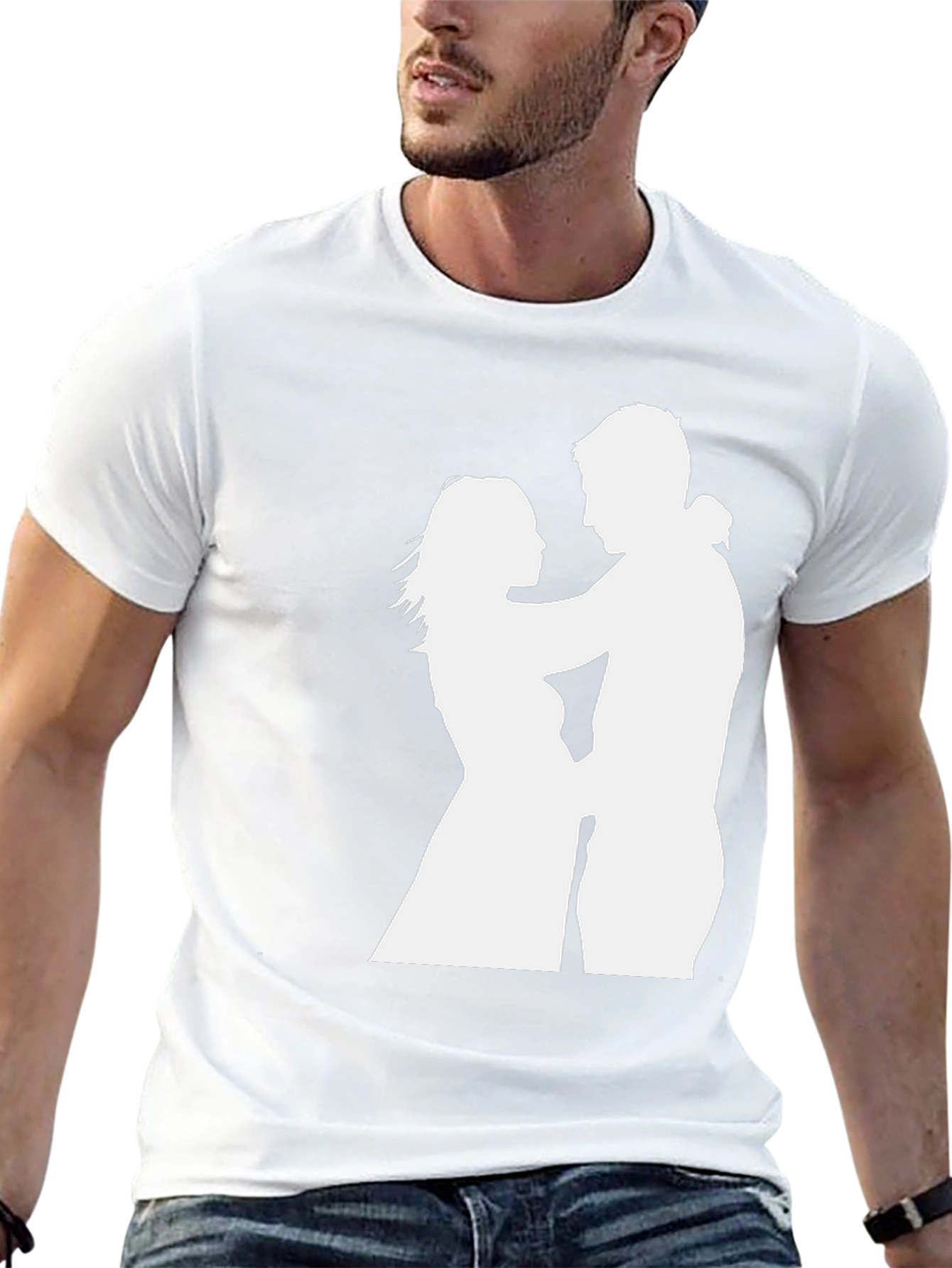 Silhouette Couple Black Tee