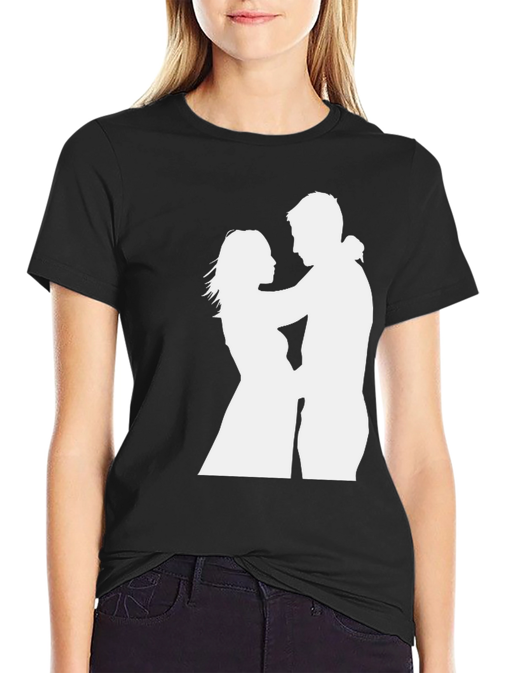 Silhouette Couple Black Tee