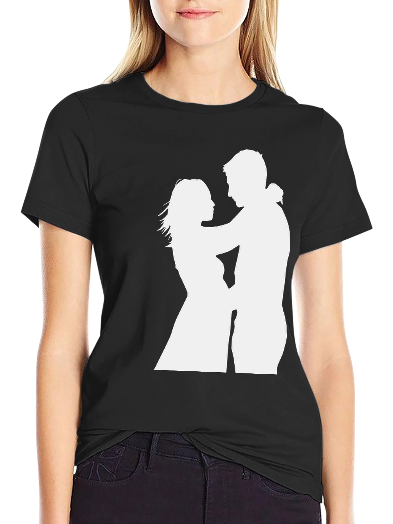 Silhouette Couple Black Tee