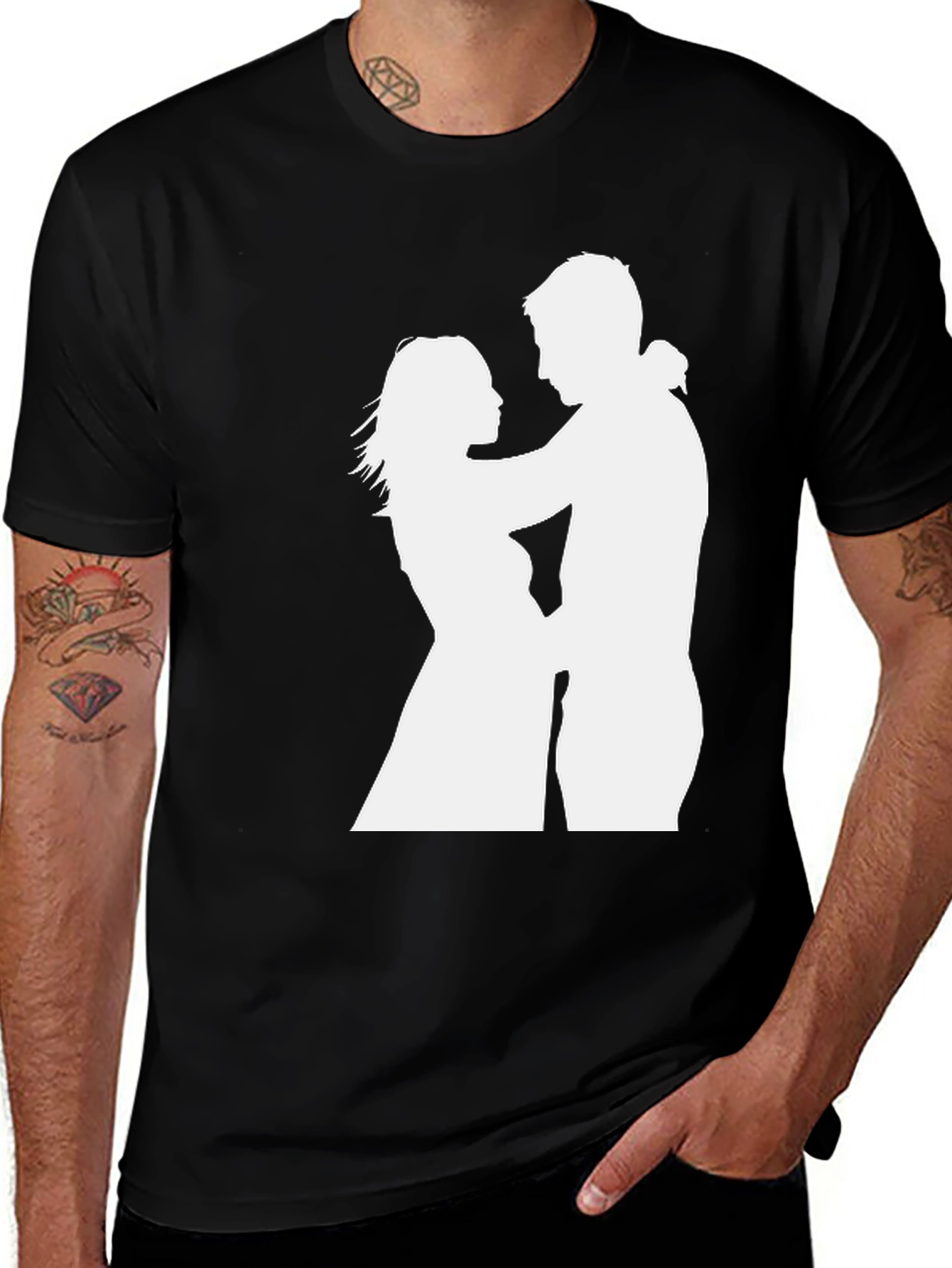 Silhouette Couple Black Tee