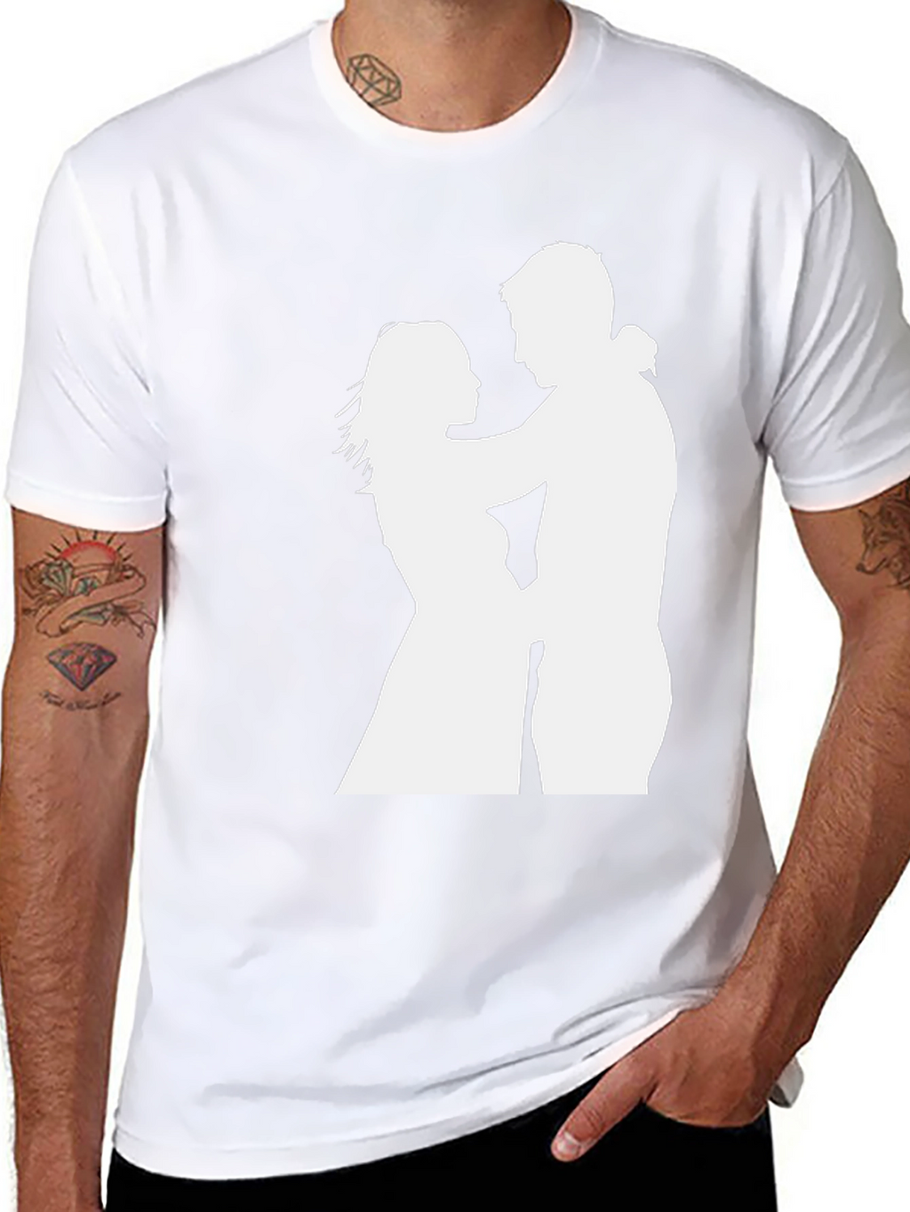 Silhouette Couple Black Tee