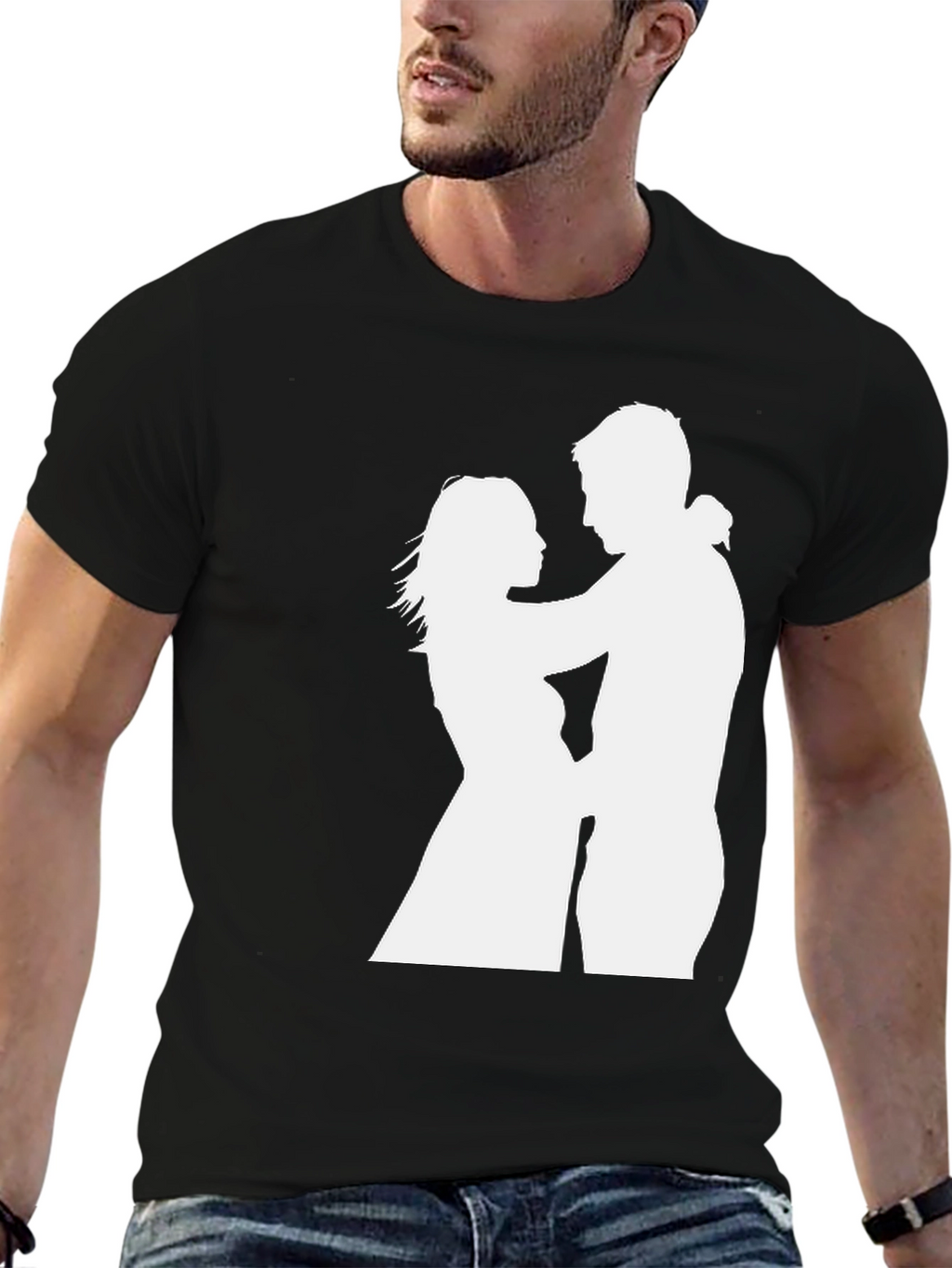Silhouette Couple Black Tee