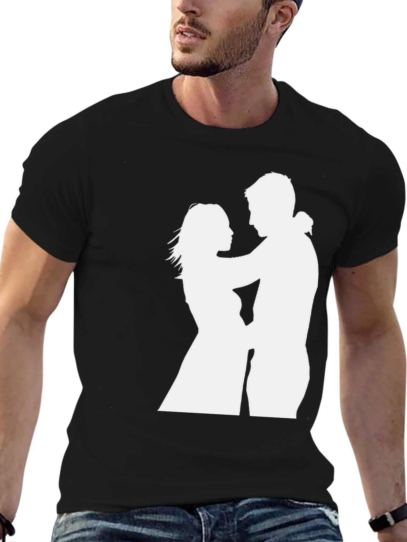 Silhouette Couple Black Tee