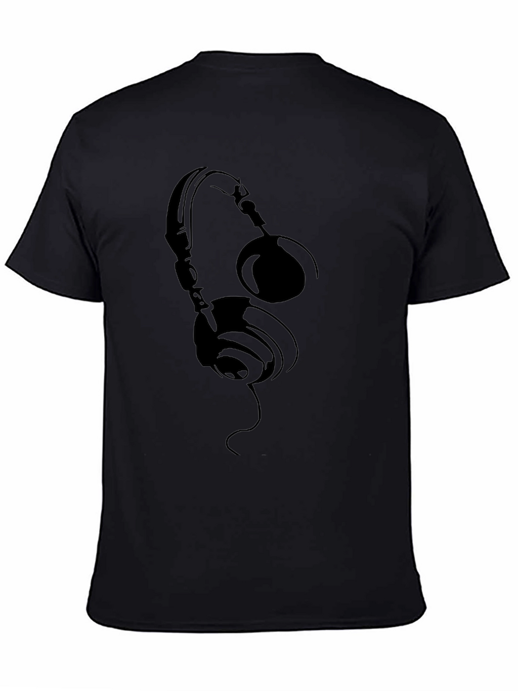 Headphones Graphic T-Shirt - Black