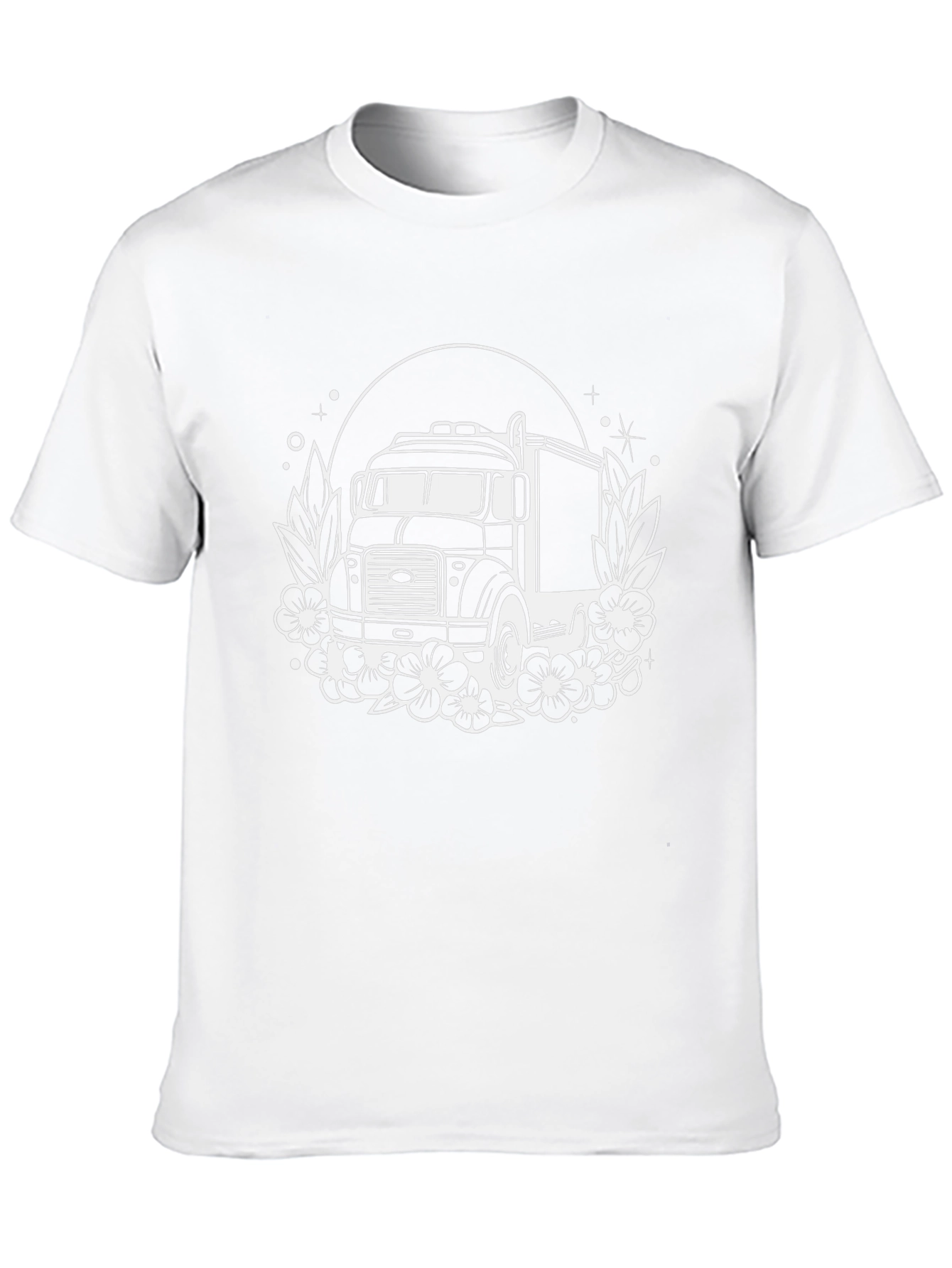 Truck & Floral Graphic T-Shirt