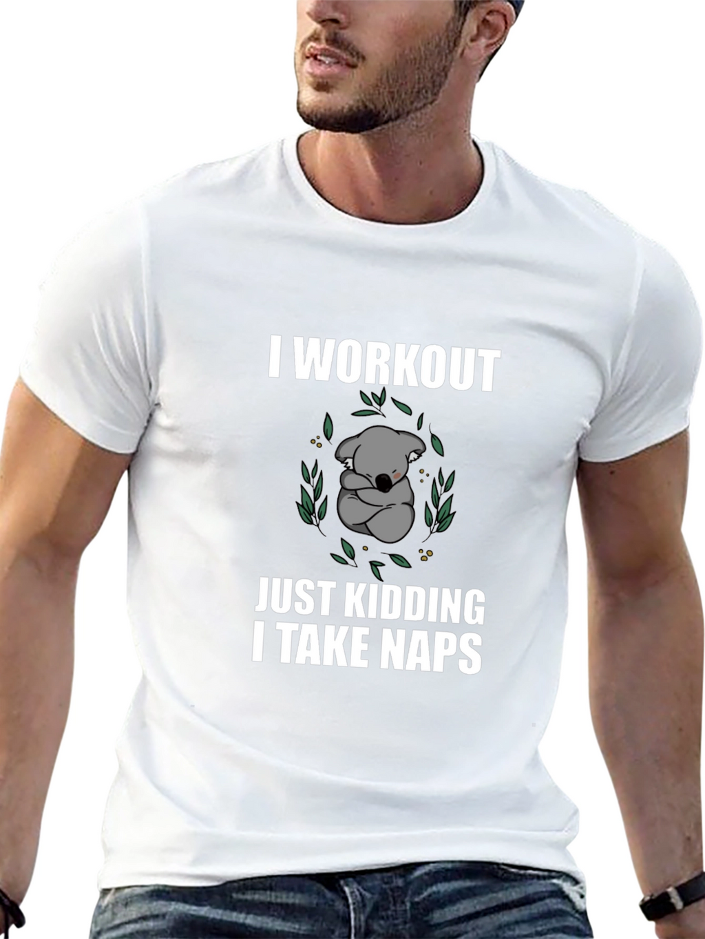 Funny Koala Nap T-Shirt - Workout Just Kidding