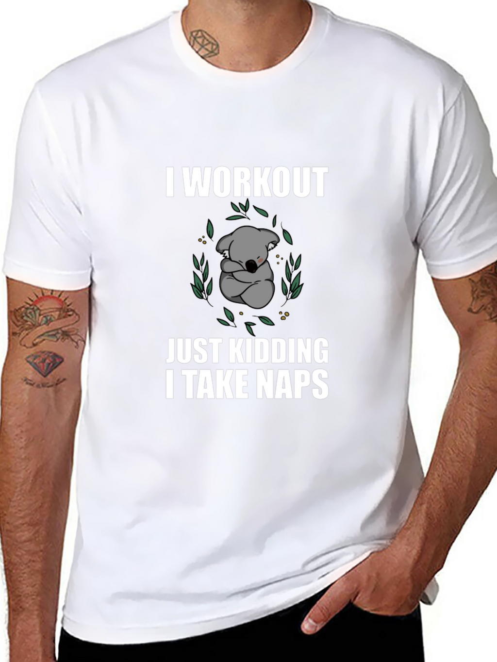 Funny Koala Nap T-Shirt - Workout Just Kidding