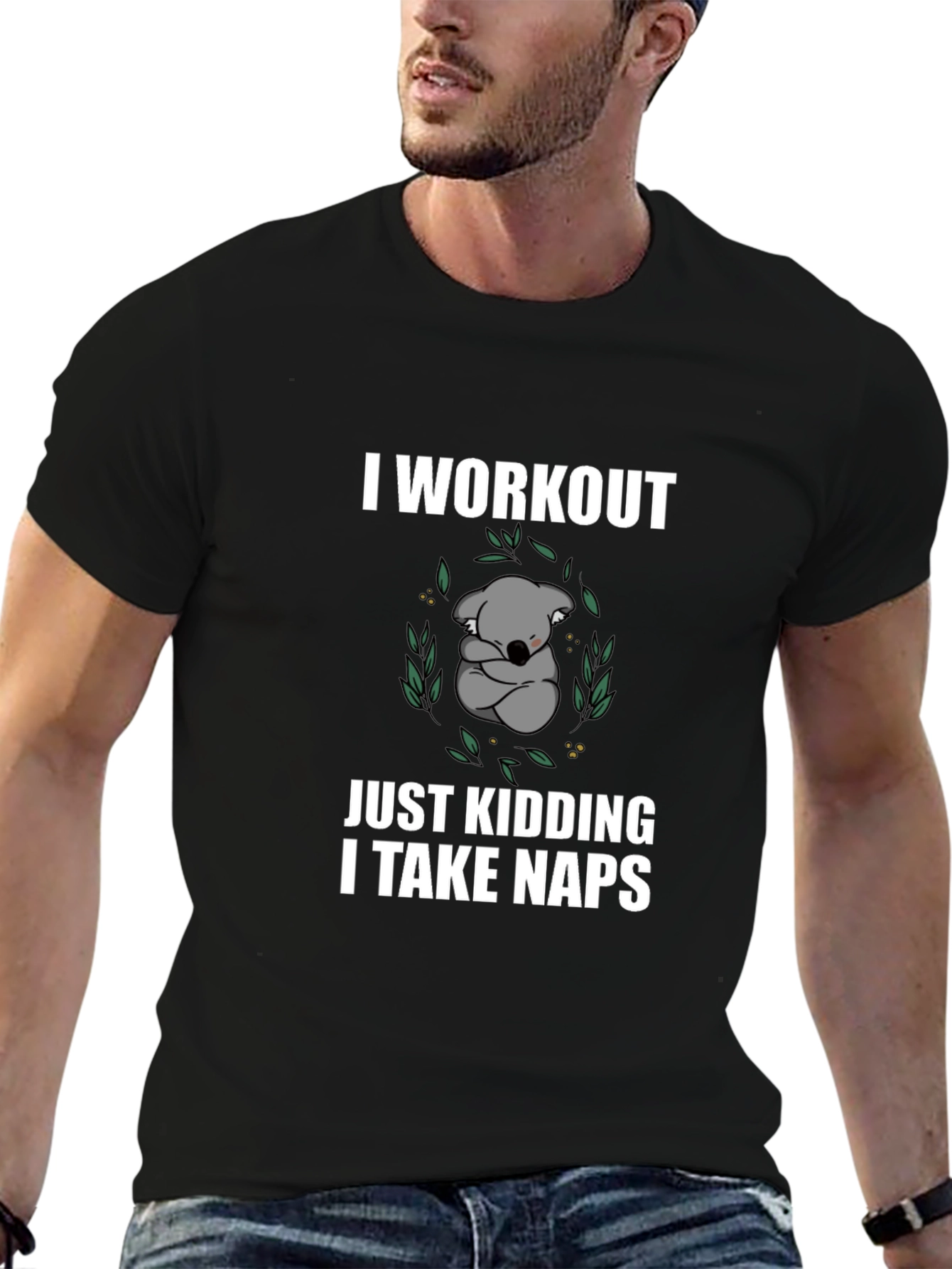 Funny Koala Nap T-Shirt - Workout Just Kidding