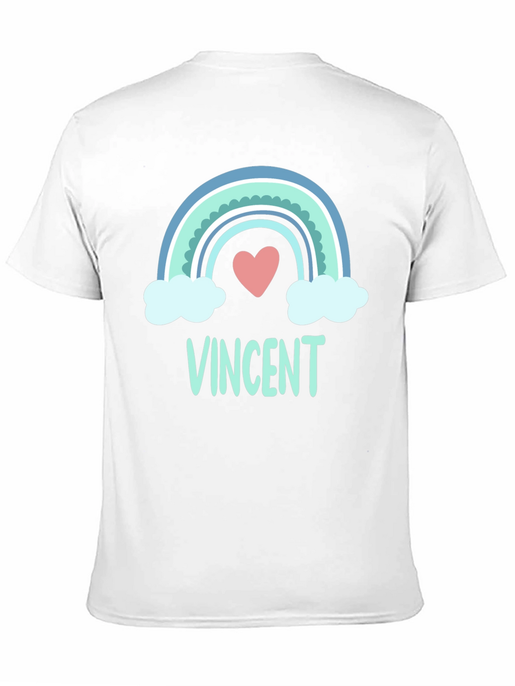 Personalized Vincent Rainbow Heart T-Shirt