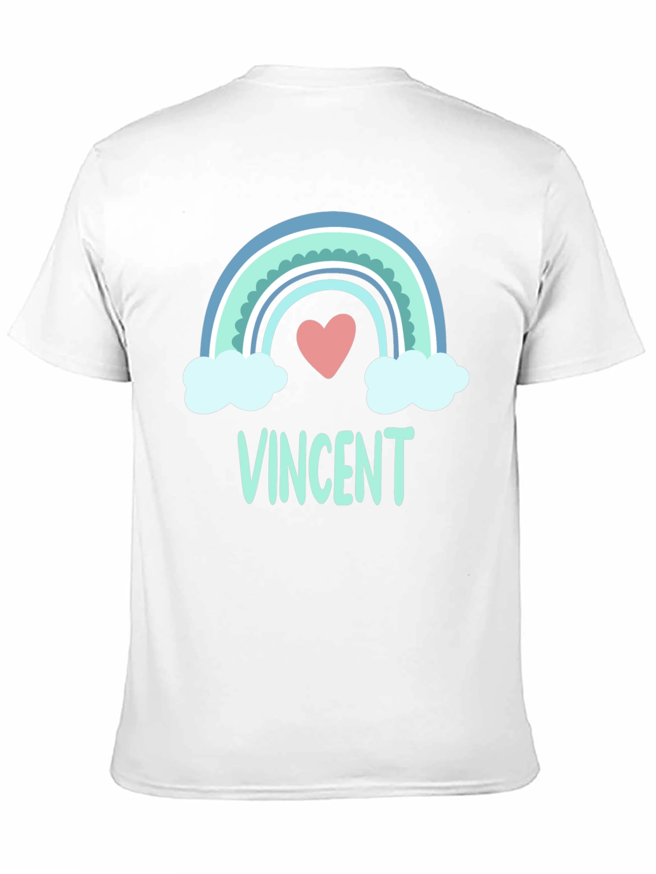 Personalized Vincent Rainbow Heart T-Shirt