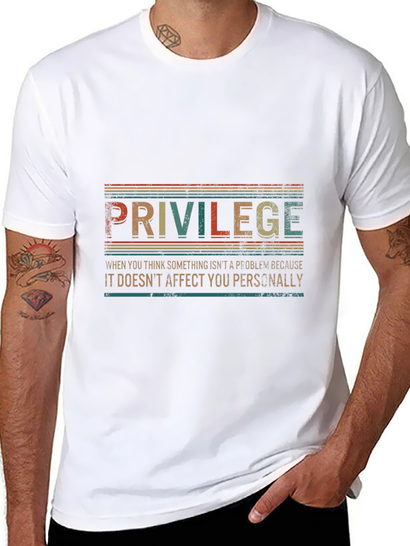 Privilege Graphic Tee - Retro Style Statement Shirt