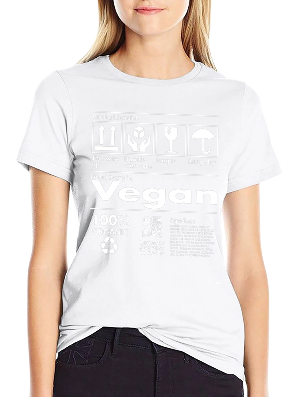 Vegan 100% Organic Handling Information Black T-Shirt