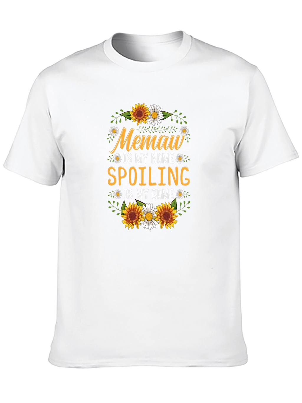 Memaw Spoiling Game T-Shirt Floral Design