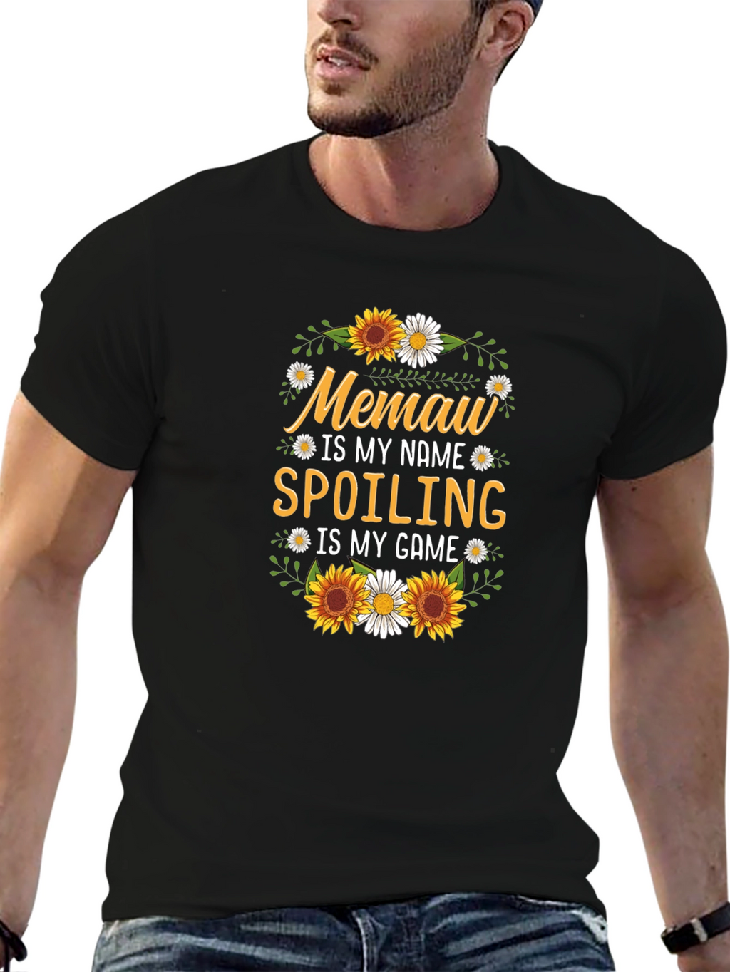 Memaw Spoiling Game T-Shirt Floral Design
