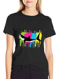 Shark Splash Graphic Tee - Trendy Mens Black T-Shirt