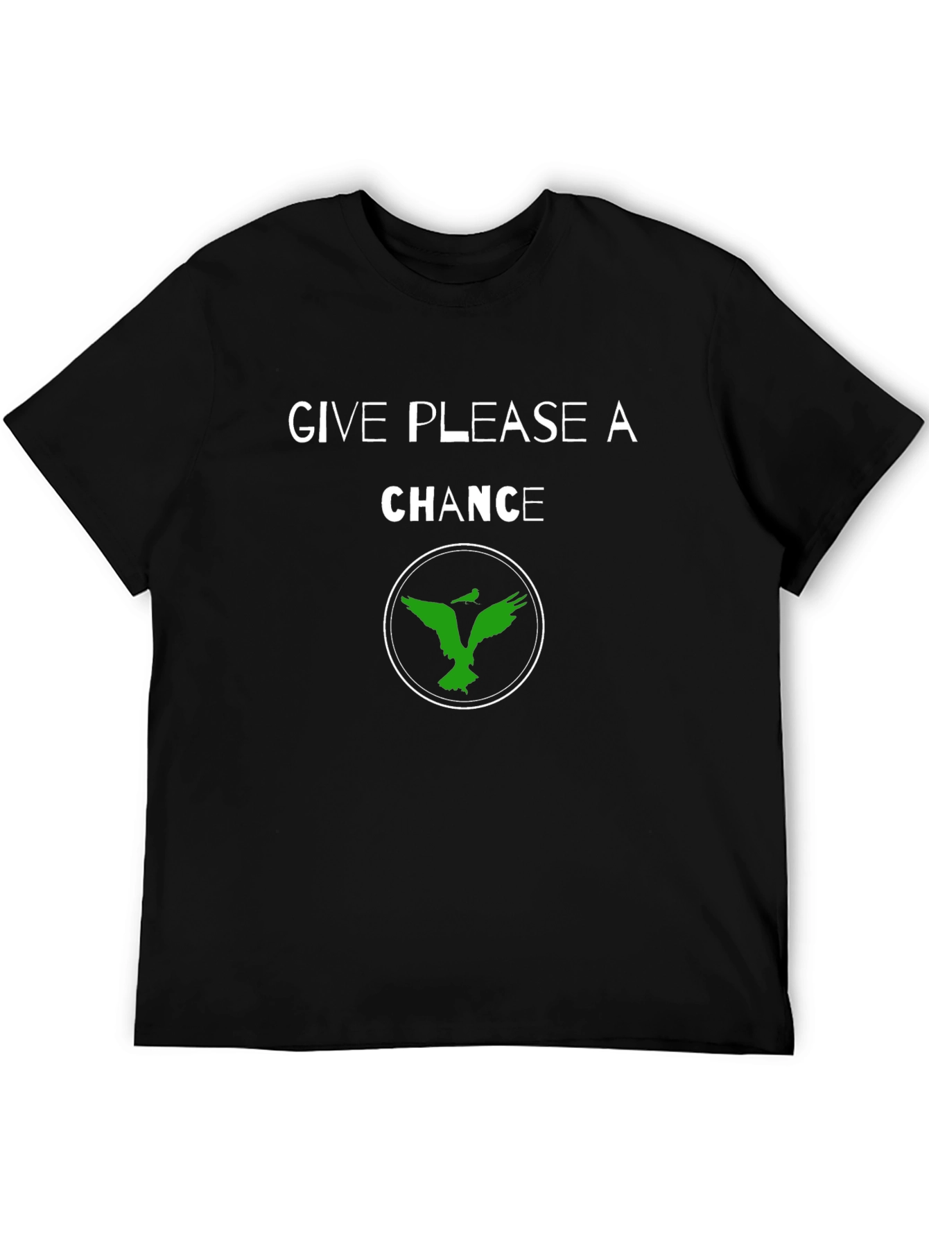 Give Please a Chance Black Graphic T-Shirt
