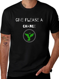 Give Please a Chance Black Graphic T-Shirt