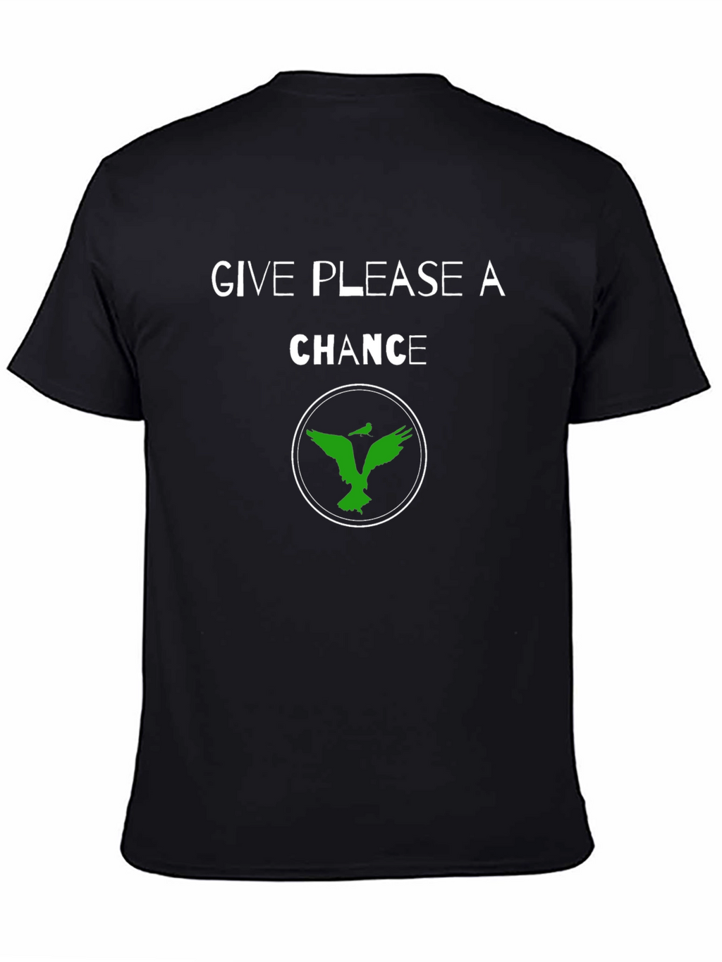 Give Please a Chance Black Graphic T-Shirt