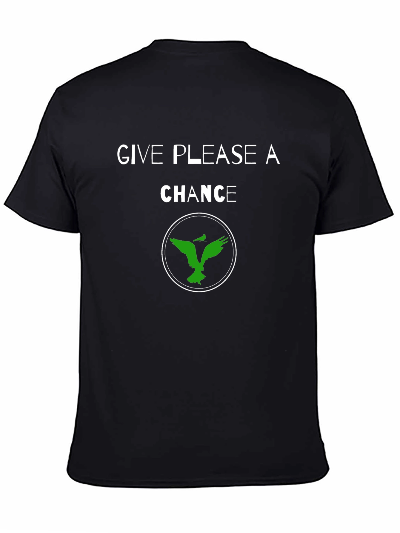 Give Please a Chance Black Graphic T-Shirt