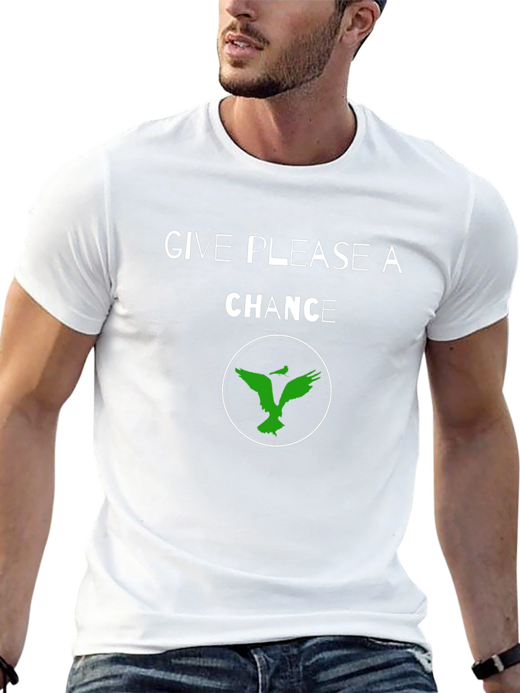 Give Please a Chance Black Graphic T-Shirt