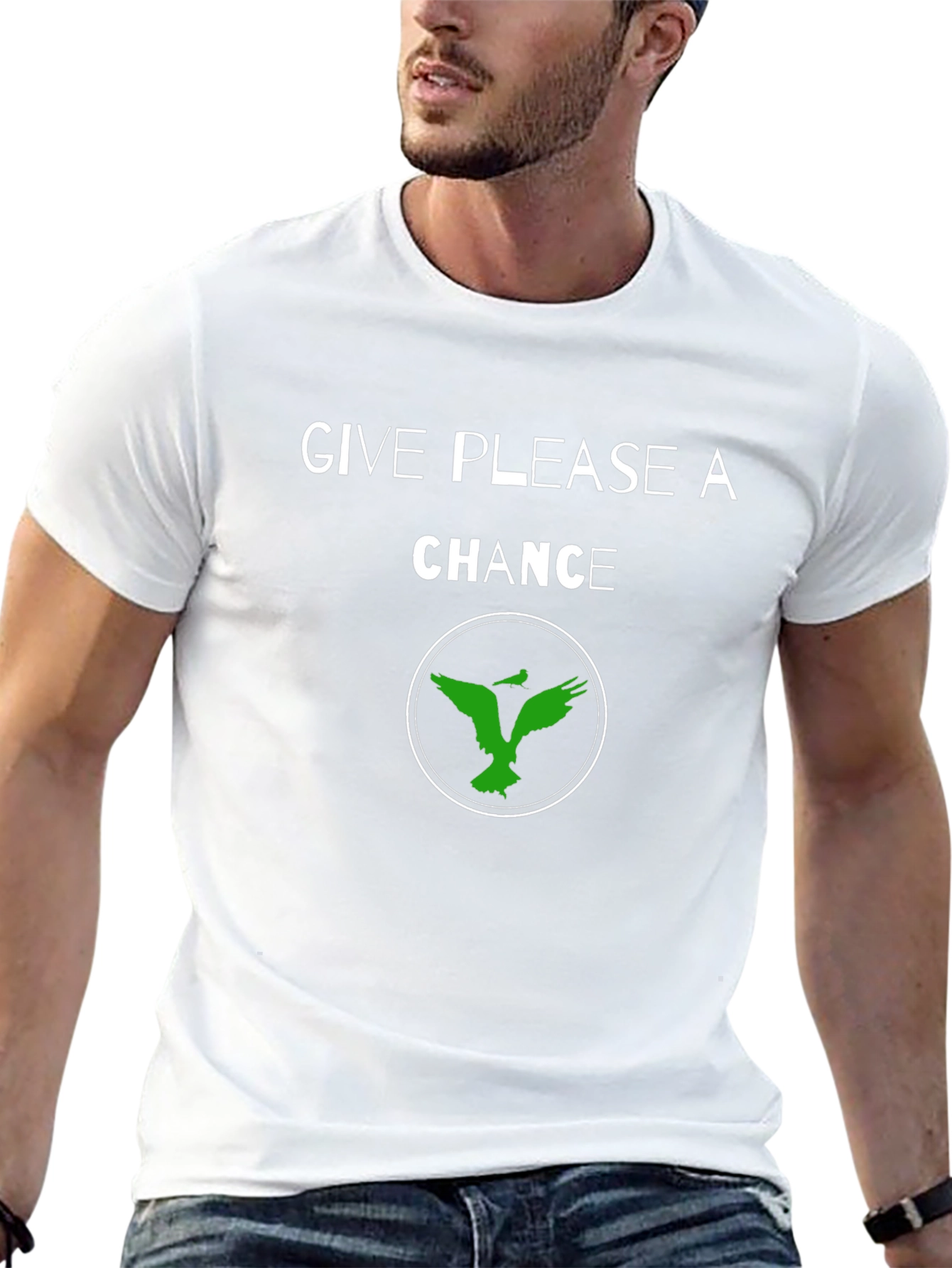 Give Please a Chance Black Graphic T-Shirt