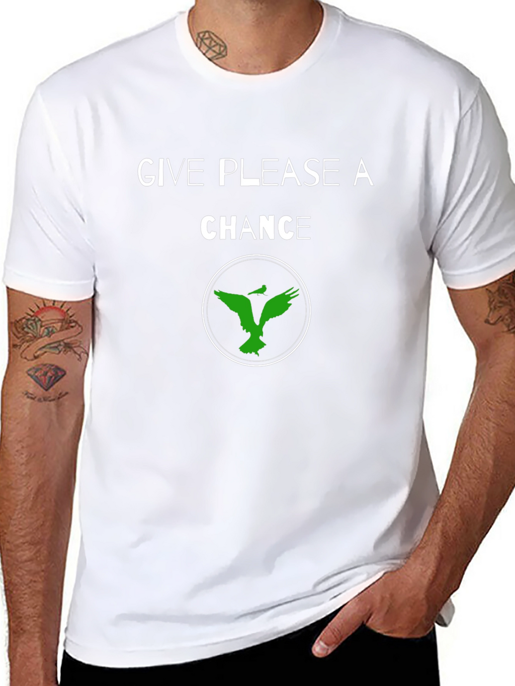 Give Please a Chance Black Graphic T-Shirt