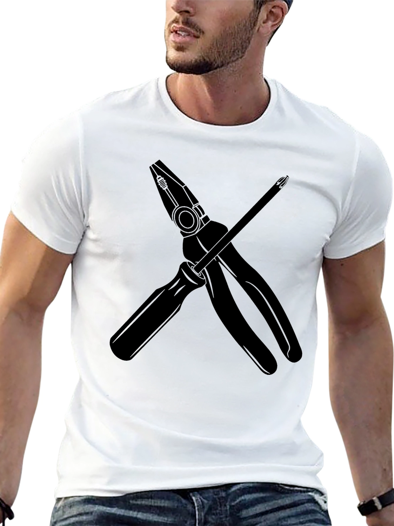 Pliers & Screwdriver Graphic T-Shirt - Black
