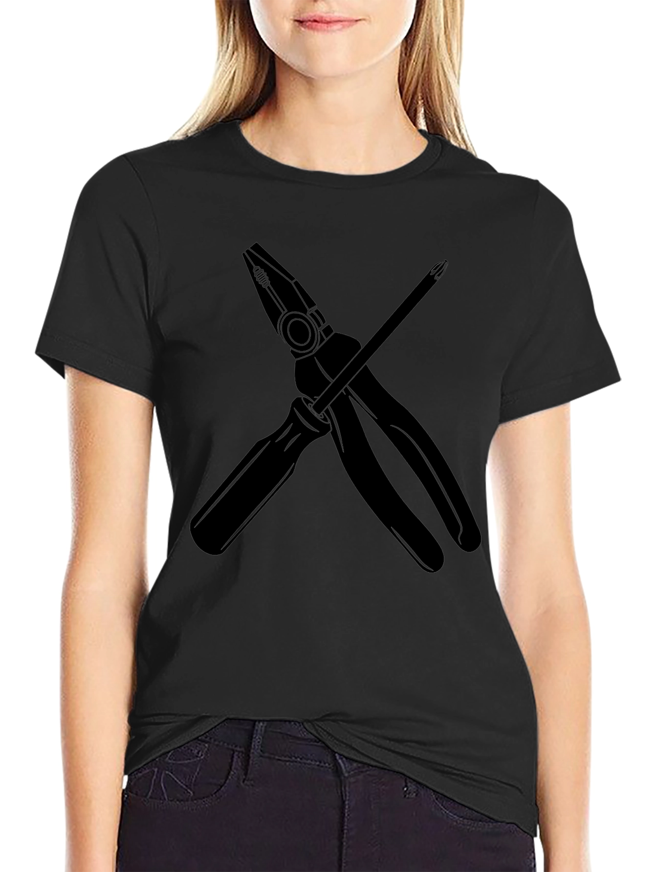 Pliers & Screwdriver Graphic T-Shirt - Black