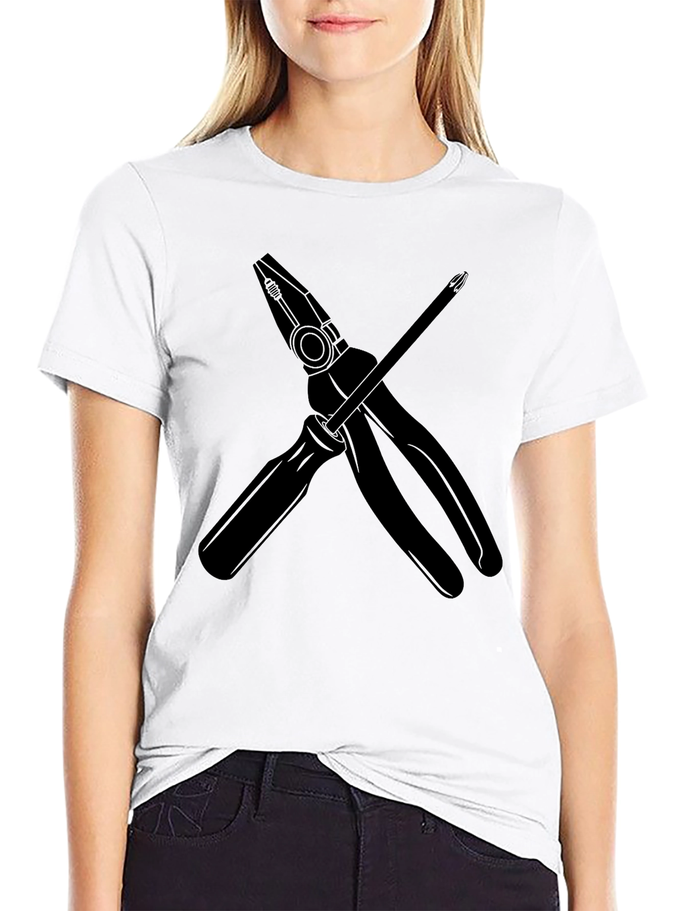 Pliers & Screwdriver Graphic T-Shirt - Black