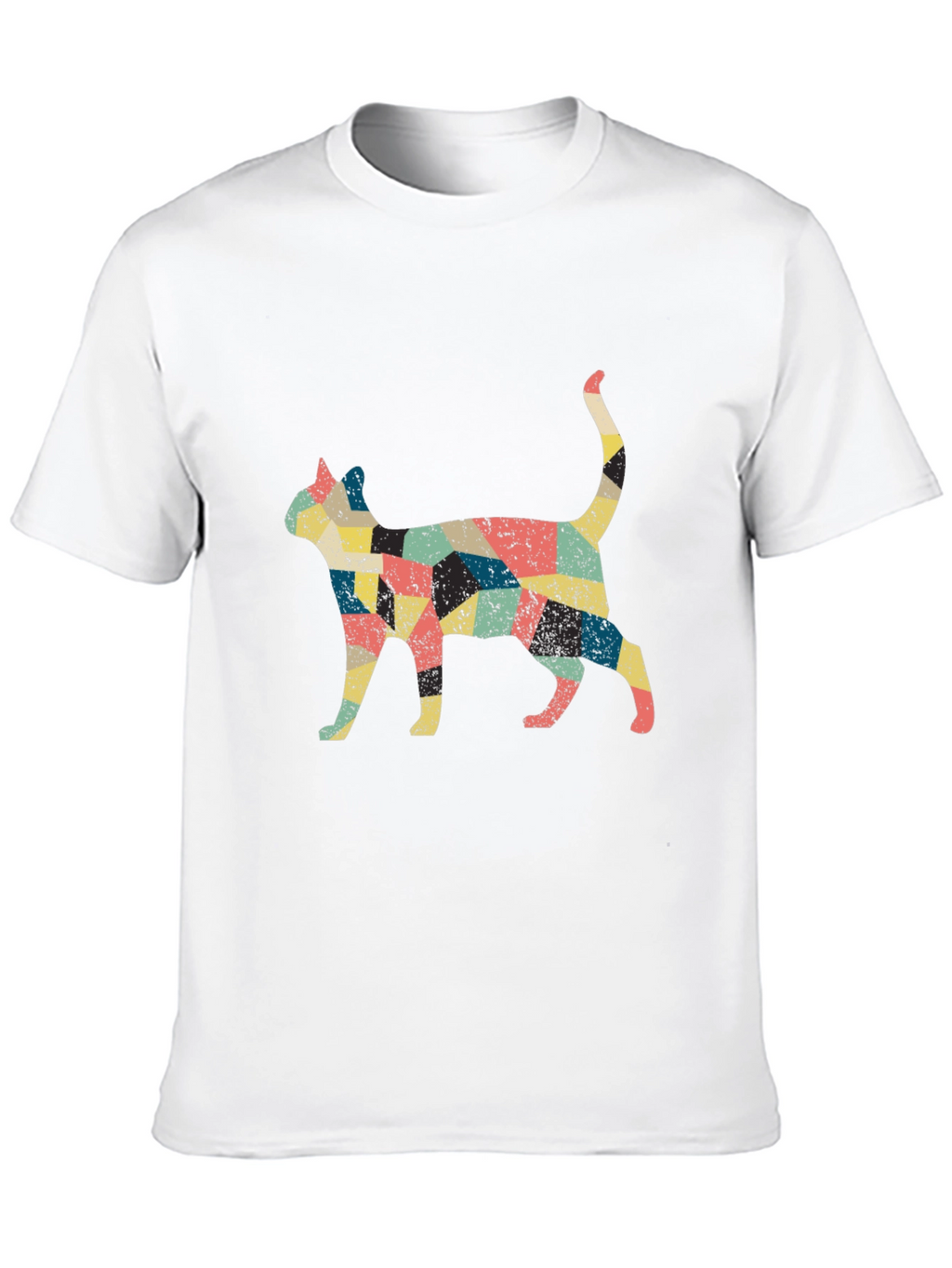 Retro Cat Graphic Black T-Shirt