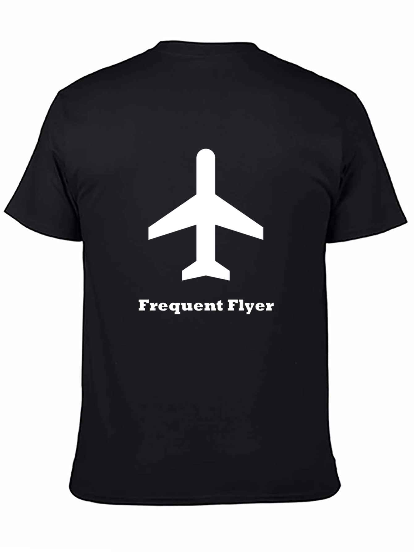 Frequent Flyer Graphic Tee - Black Cotton Airplane Shirt