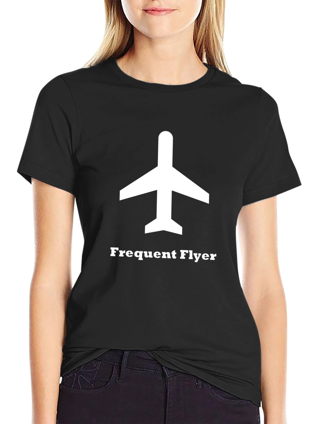 Frequent Flyer Graphic Tee - Black Cotton Airplane Shirt