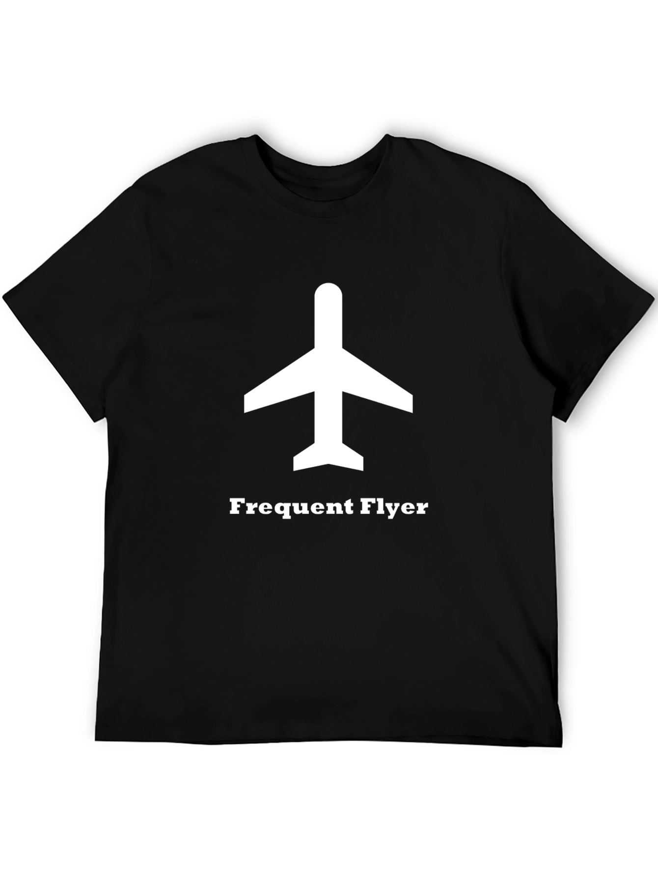 Frequent Flyer Graphic Tee - Black Cotton Airplane Shirt