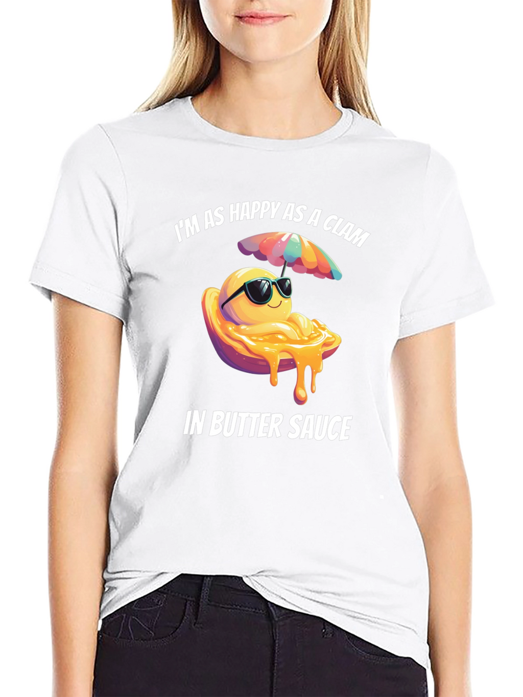 Happy Clam in Butter Sauce Graphic T-Shirt