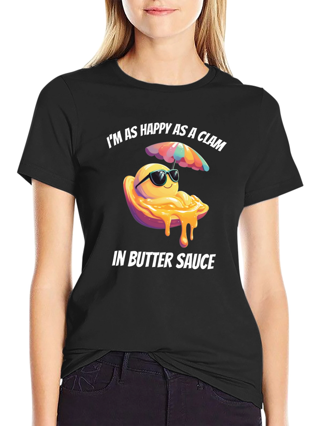 Happy Clam in Butter Sauce Graphic T-Shirt