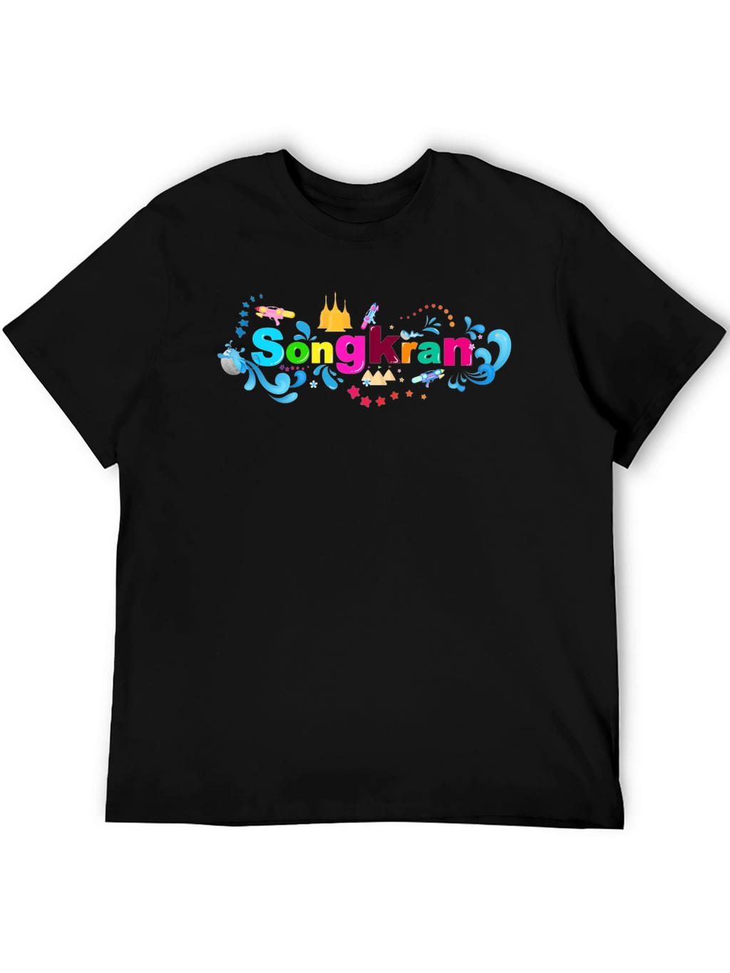 Songkran Festival Black T-Shirt