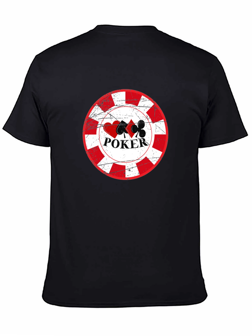 Poker Chip Graphic Tee - Black Cotton T-Shirt