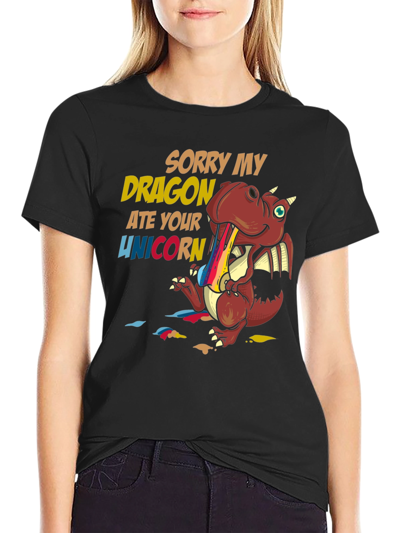 Dragon Ate Unicorn T-Shirt - Funny Graphic Tee