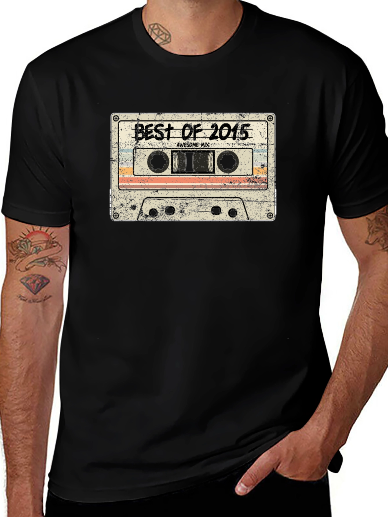 Retro Best of 2015 Cassette Tape Graphic T-Shirt