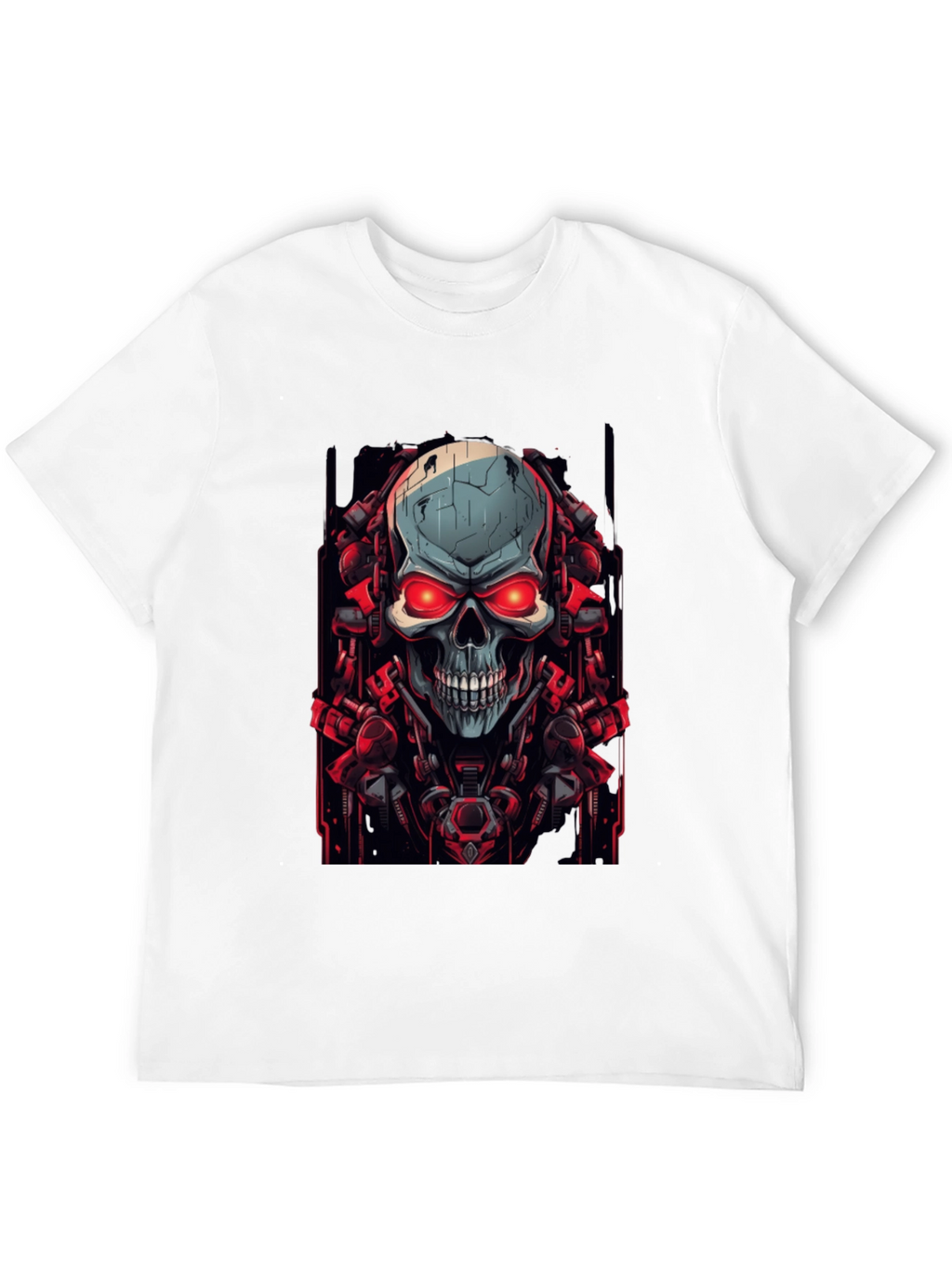 Cyberpunk Skull Graphic Black T-Shirt