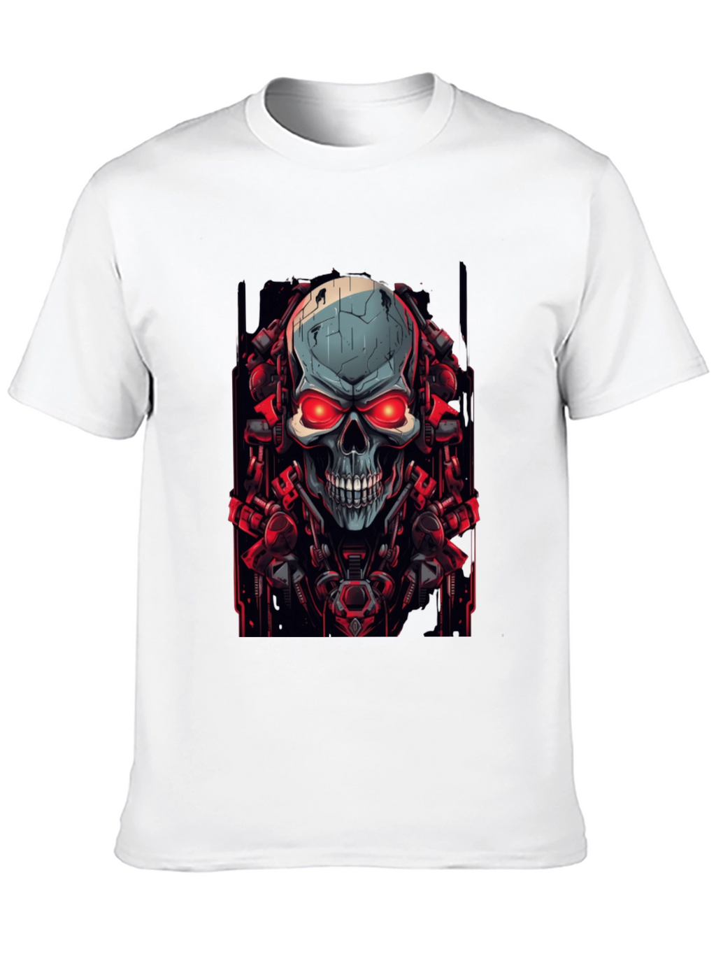 Cyberpunk Skull Graphic Black T-Shirt
