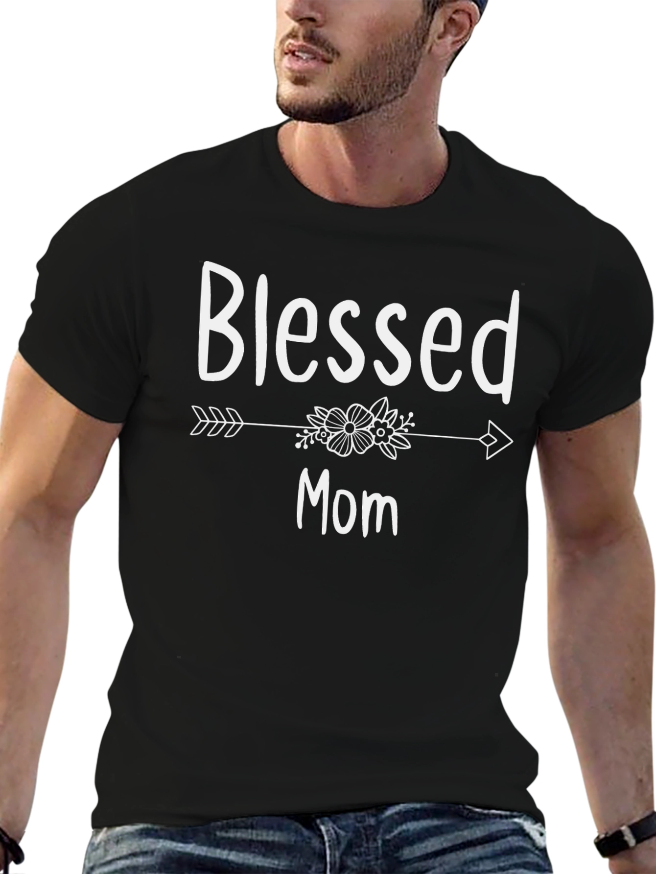 Blessed Mom Graphic T-Shirt - Black